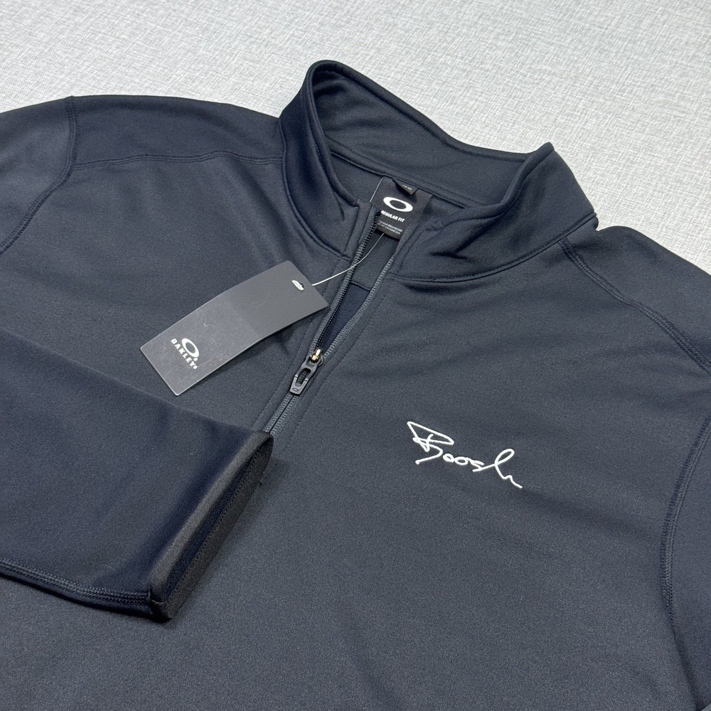 Oakley Range Pullover Mens XL Black Long Sleeve 1/4 Zip Mock Neck Golf